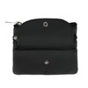 CTM Women's Leather Coin Purse with Front Pocket, Black