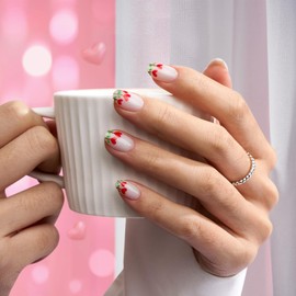 BTArtbox Extra Short Almond Nail Tips, Pack of 150, Soft Gel Full Cover Nail Tips, 2 in 1 XCOATTIPS with Tip Primer Cover, White Press On Nails Tips for Nail Extensions, Nail Art