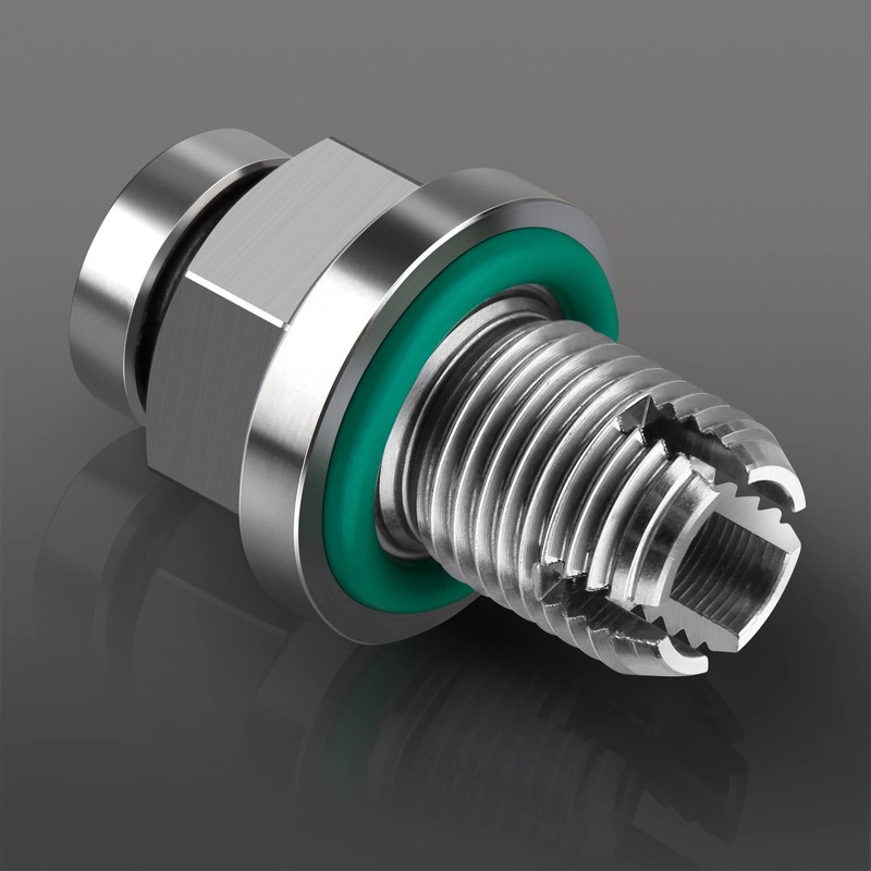 DEEFILL M12.1-1.75 x 15mm Oversize Piggyback Oil Drain Plug, Stainless