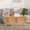 Lift Top Coffee Tables with Hidden Side Storage Box, Fluted