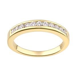 Old English Jewellers 9ct Yellow Gold on Silver 0.25ct Diamond Eternity Ring - sizes J to V (Q)