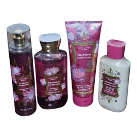 Set De Regalo Bath And Body Works Strawberry Snowflakes 4pz
