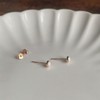 Silver 925 Silver Earrings, Gold, 18K Coating, Opal, Small, Mini
