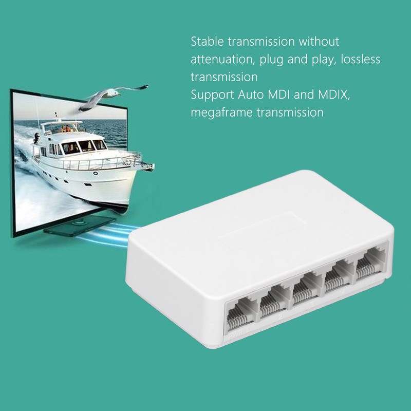Ethernet Network Switch 5 Ports Ethernet Splitter 1.0Gbps Network Switch