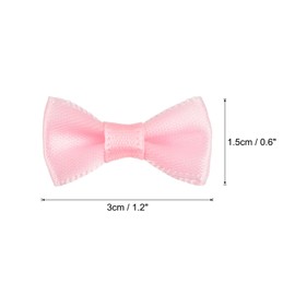 sourcing map 100pcs Pink Bow Ties 1.2" x 0.6" Mini Bowknot for Crafting Little Satin Bows Bulk for DIY Sewing Scrapbooking Wedding Gift Present Home Decoration
