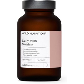 WILD NUTRITION Food Grown Multivitamin Tablets for Women | Magnesium, Ashwagandha, Selenium, Zinc | Daily Multivitamin | Immune and Energy Support | Vegetarian, Ethically Sourced | 60 Capsules