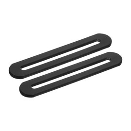 sourcing map 2Pcs Adjustable Flat Mending Plate Support with Slot, 3.54 x 0.75 Inch Stainless Steel Slotted Straight Brace Brackets for Wooden Furniture, Black
