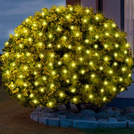 Meteds 6Ftx4Ft LED Christmas Net Lights Green Wire,Connectable UL Certified Waterptoof Net Lights for Bushes Trees Shurb Garden Outdoor Christmas Decorations