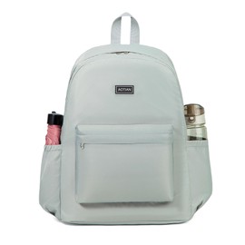 AOTIAN Durable 17 Inch Daypack Nylon Fabric Water Resistant Lightweight Backpack for Men and Women Travel Camping Outdoor, Light Gray