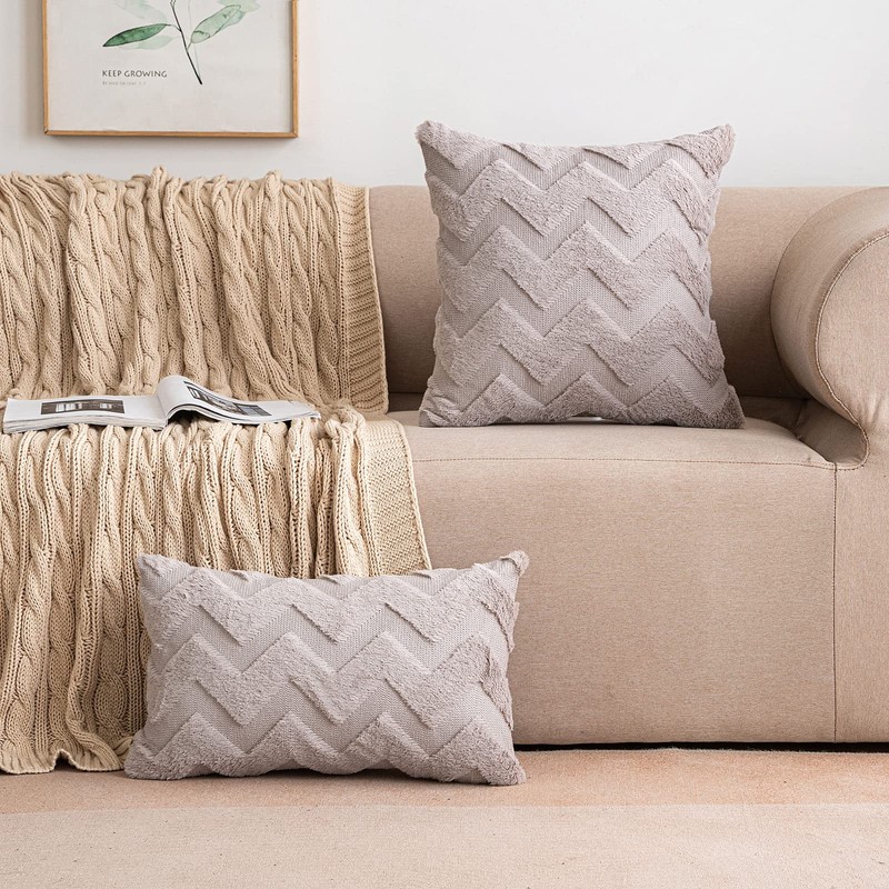 MIULEE Cushion Cover Wool Faux Fur Throw Pillow Case Wavy