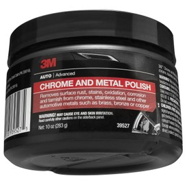 3M Chrome and Metal Polish, 39527, 10 oz, Used on Wheels, Trim and Bumpers, for Automotive