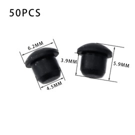 Tighall 50PCS Black Soft Plastic Plug Hole Cover, 4.5mm Waterproof Cap Plug for Holes