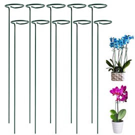 10 Pack Plant Support Stakes, 24 Inch Tall Garden Plant Stakes and Supports, Plant Sticks for Indoor Outdoor Single Stem Flower Peony, Orchid, Lily, Amaryllis, Rose, Tomato Pepper Plants Supports