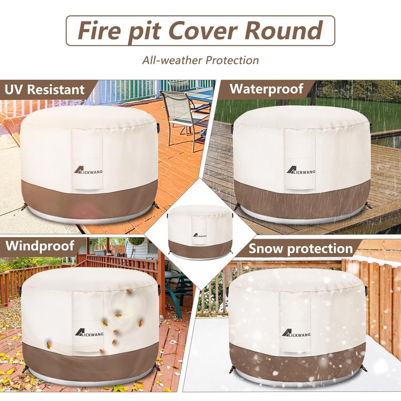 Fire Pit Cover for Solo Stove Bonfire,600D Tear-Resistant Heavy Duty
