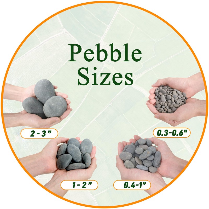 45 LB Mexican Beach Pebbles - 1-2 Inch Decorative River