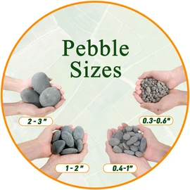 45 LB Mexican Beach Pebbles - 1-2 Inch Decorative River Rocks for Landscaping, Garden Paving, Plant Rocks, Crafting, Walkways, Backyard, Grey Natural Unpolished Bulk Stones