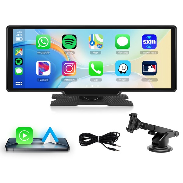 10.26 Inch Portable Wireless Carplay Screen Android Auto Car Buddy