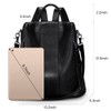 S-ZONE Leather Backpack Purses for Women Antitheft Rucksack Shoulder Bag