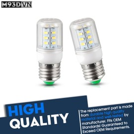 Pack 2 Refrigerator Light Bulb Replacement For Frigidaire LFSS2612TP2 FFSS2325TS0 LFSS2612TP1 LFSS2612TP0 Refrigerator