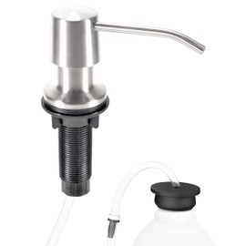 Soap Dispenser for Kitchen Sink with Tube Extenstion Kit, Built in Design for Counter Top (Brushed Nickel)