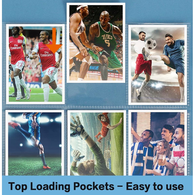 HERKKA Trading Card Sleeve Pages, 100 Pack 9 Pocket Album
