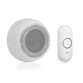Byron DBY-23531 Wireless Doorbell Kit - Play Your Own Chime Melodies - Maximum Range of 200 Meters - Mute - White