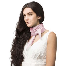 Basic Sense Square Chiffon Scarf Retro Lightweight Neck Scarves Bandana for Women, Baby Pink