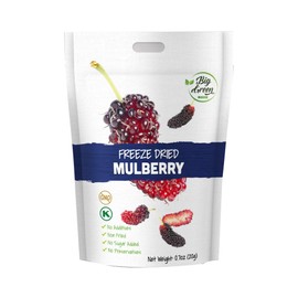 Freeze Dried Mulberries - Natural Snack, No Added Sugar, Vegan & Gluten-Free, Antioxidant-Rich Superfood for Snacking, Smoothies, and Baking (6 Pack)