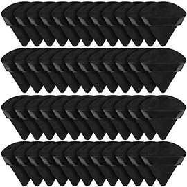 Suclain 48 piezas de terciopelo triángulo en polvo suave terciopelo para maquillaje facial polvo esponjas triangulares para maquillaje húmedo y seco, base cosmética suelta polvo mineral herramienta de maquillaje corporal (negro)