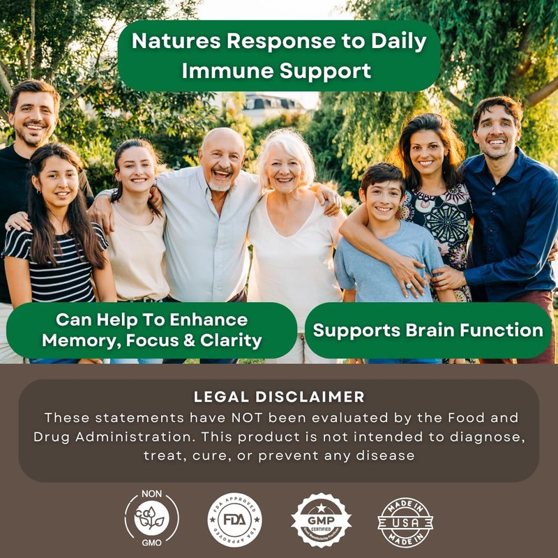N' MORE Six Active Mushroom Defense Dietary Supplement Supports Immune