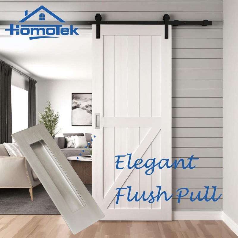 HOMOTEK 2 Pack 150mm Flush Sliding Closet Door Pulls, Recessed