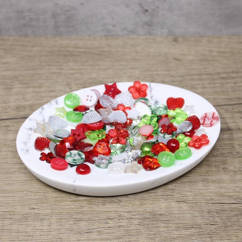 100pcs Christmas Acrylic Resin Flat Back Buttons for Card Making