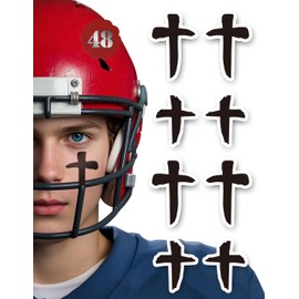 48 Pairs Eye Black Stickers, Sports Face Eyeblack Sticker for Baseball Football Softball Themed Party Birthday Party Supplies (Mixed Cross, 48 Pairs)