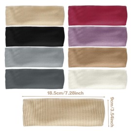 8 Pack Women's Wide Headbands Soft Bohemian Style Non-Slip Large Headbands Elastic Hairbands Sports Yoga Fitness Daily Exercise Travel Suitable For Short And Long Hair Women And Girls