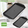 2 Pcs Large Non Slip Serving Tray with Grippy Dots,