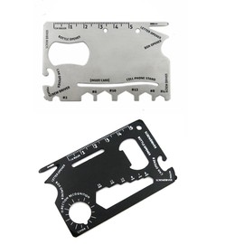 LORJE 15 in 1 Pocket Survival Credit Card Sized Multi-Tool Wallet Multitool (2 Pcs)