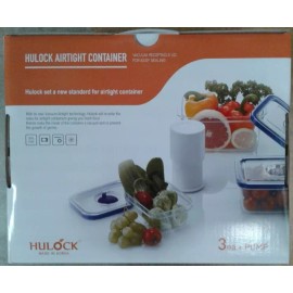 Hulock Airtight Container 3 Pcs Vacuum Airtight Food Container with Pump