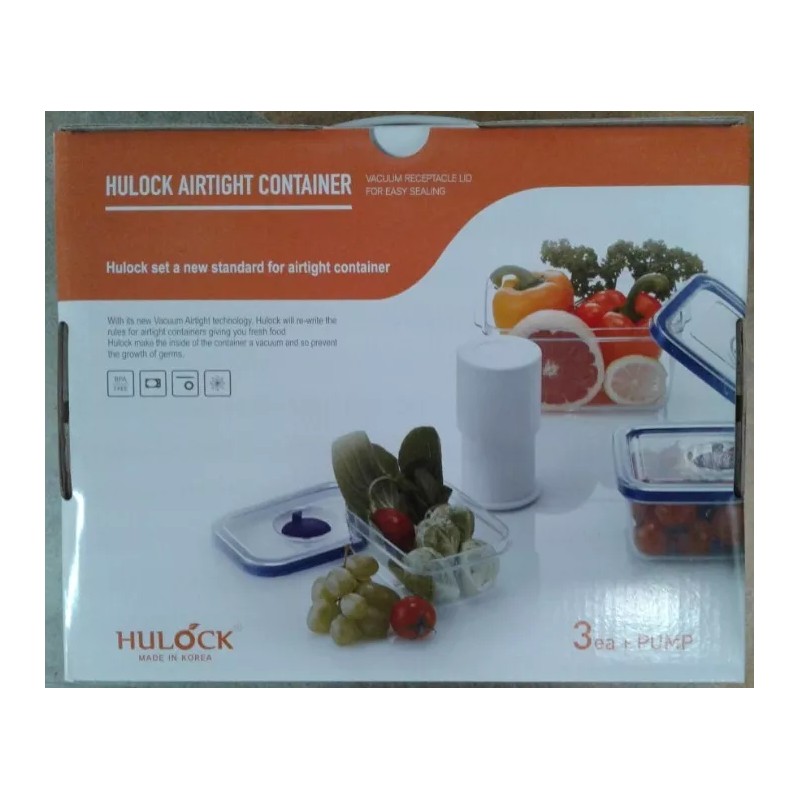 Hulock Airtight Container 3 Pcs Vacuum Airtight Food Container with