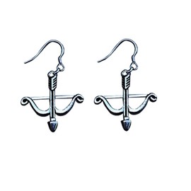 Archery Earrings- Bow and Arrow Charm Dangle Earrings, Archery Jewelry, Gift For Women, Teens, Metal