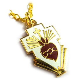 Sacred Heart of Jesus Christ in Cross Catholic Christian Pendant Necklace w/chain