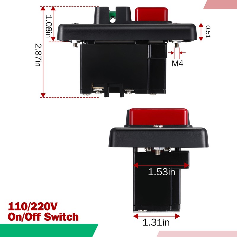Dreyoo 2 Pcs 120V/230V Dual Voltage Single Phase On/Off Switch,