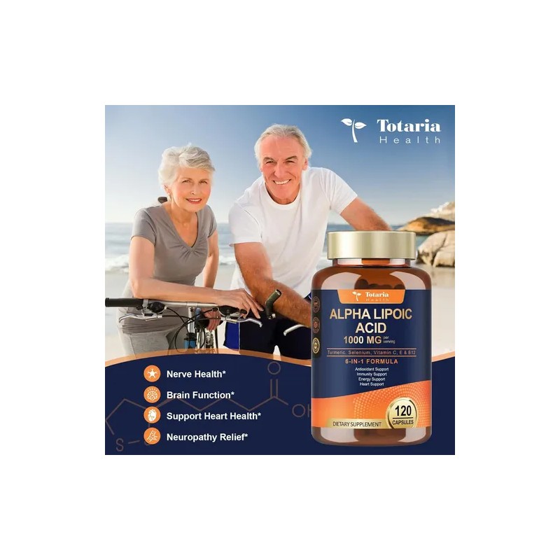 Totaria Acido Alfa Lipoico 1000mg Con 120 Caps Hecho En
