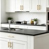 Qimoo 4 Pack Brushed Gold Cabinet Handles, 3-3/4 in Hole