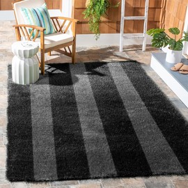 Striped Artificial Grass Turf Indoor Outdoor Rug 2FTX28FT, Fake Grass Carpet Attractive Appearance with Drainage Holes, Custom Size for Balcony, Deck, Yard, Porch, etc