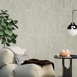 Cement Taupe Gray Plain Faux Concrete Plaster Textured Contemporary Wallpaper 3D