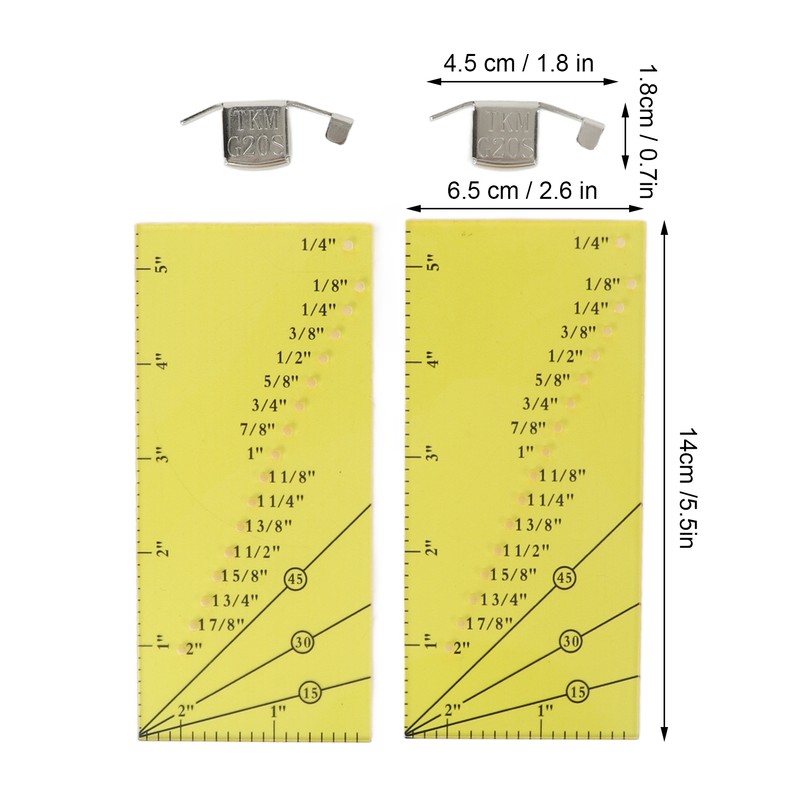 2set Seam Guide Ruler Strong Magnetic Stainless Steel Transparent Acrylic
