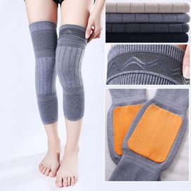 Fleece-Lined Winter Thermal Sports Leg & Knee Warmers (Pair) Thermal Gray/XL