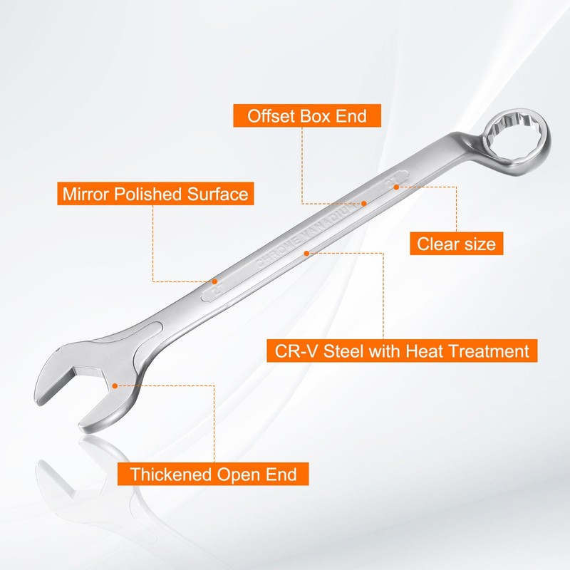 sourcing map Combination Wrench Offset 27mm 75-Degree 12-Point Box End