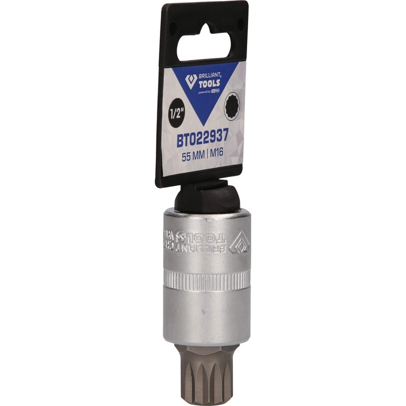 BRILLIANT TOOLS BT022937 1/2 Inch Multi-Tooth Bit Socket, 55 mm