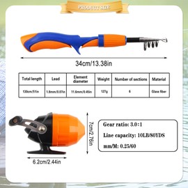 Taozoey Fishing set, fishing rod for children, fishing rod + fishing reel, fishing lure set and accessories, children's fishing set, complete for travel, with bag for fishing equipment